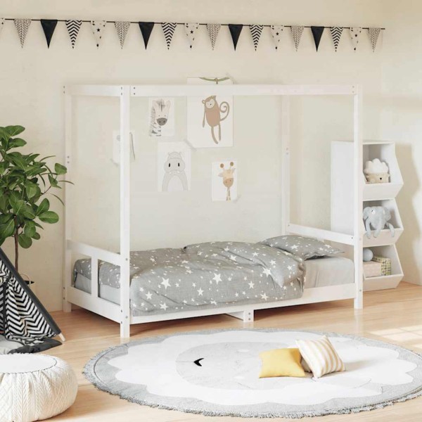Children's bed frame, white, 80x160cm, solid pine