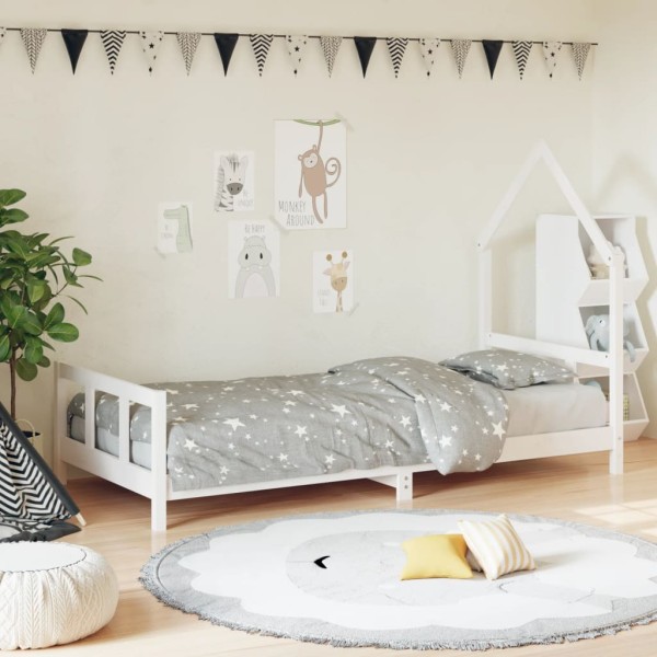 Children's bed frame, white, 90x190cm, solid pine