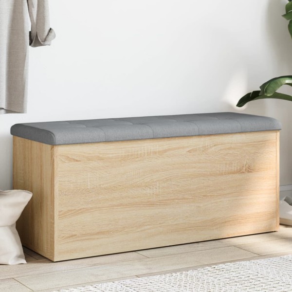 Bench for storage, sonoma oak color, 102x42x45cm, engineered wood