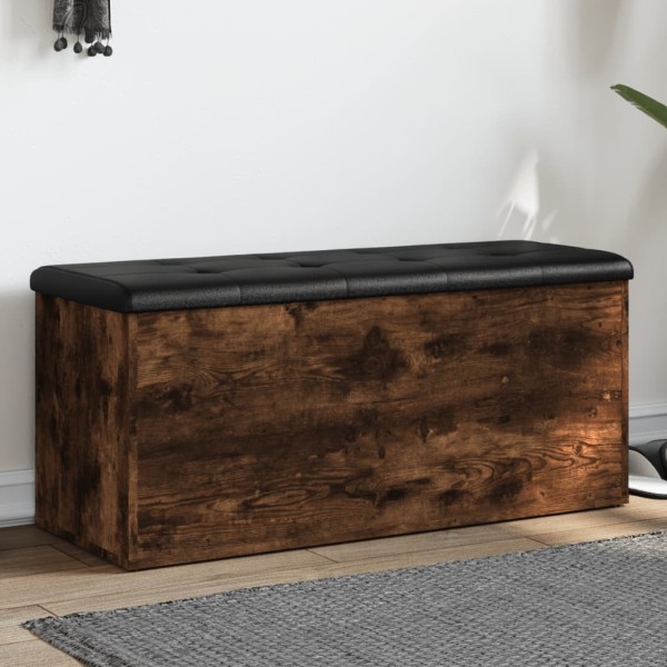 Bench-storage box, smoky, 102x42x45cm, processed wood