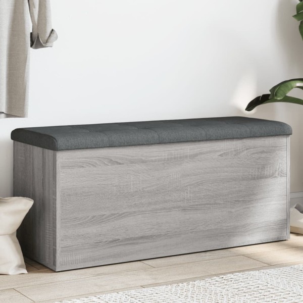 Bench-storage box, gray, 102x42x45cm, processed wood