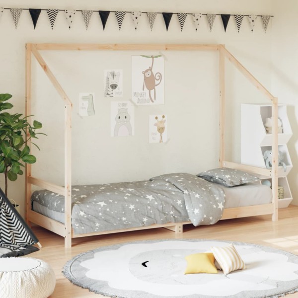 Children's bed frame, 80x200cm, solid pine wood