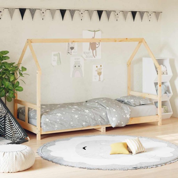 Children's bed frame, 80x200cm, solid pine wood