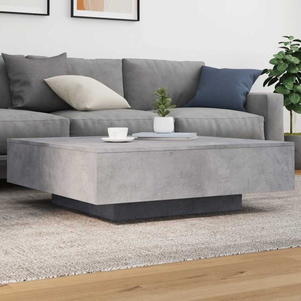 Coffee table, concrete gray, 100x100x31cm, treated wood