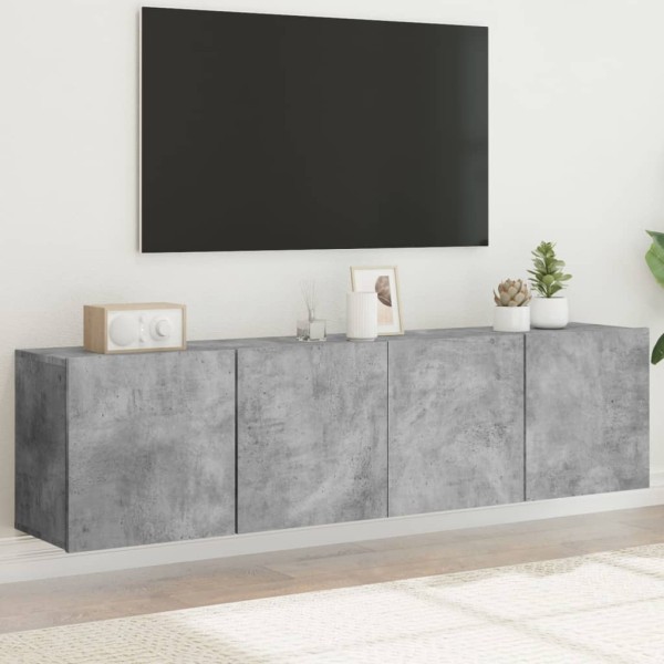Wall-mounted TV cabinets, 2 pcs., concrete, 80x30x41cm