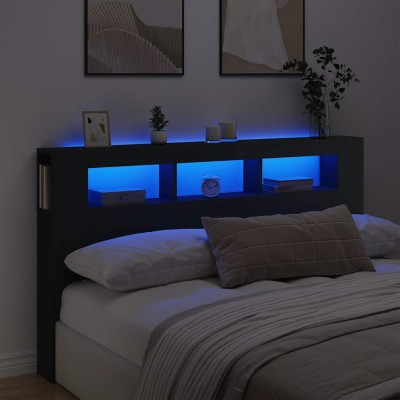 LED headboard, black,...