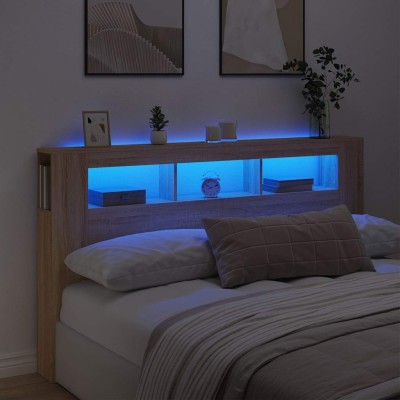 LED headboard, oak,...