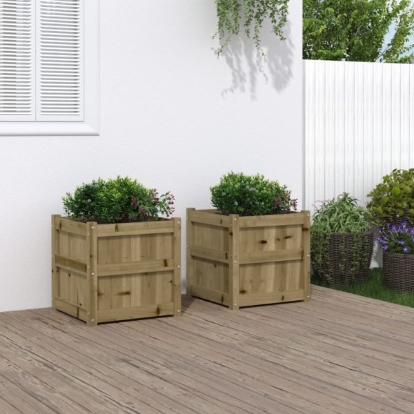 Garden beds, 2pcs., impregnated pine wood