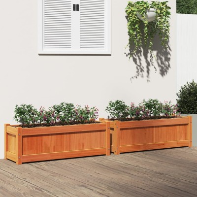 Garden beds, 2pcs., brown...