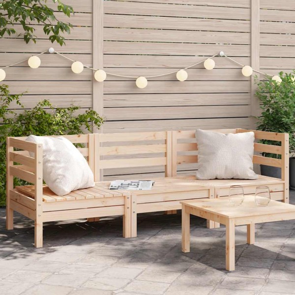 Three-seater garden sofa, solid pine wood