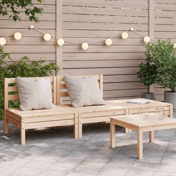 Three-seater garden sofa, solid pine wood