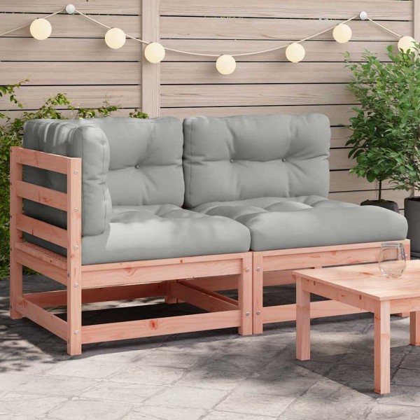 Double garden sofa with cushions, solid Douglas fir