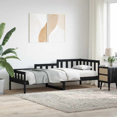Bed, black, 80x200cm, solid...