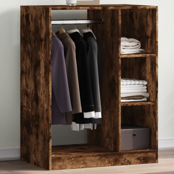 Wardrobe, smoky oak, 77x48x102cm, treated wood
