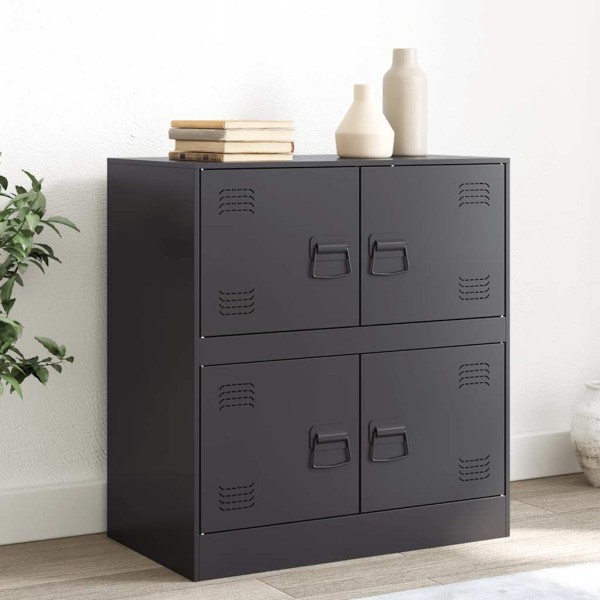 Side cabinet, black, 67x39x73cm, steel