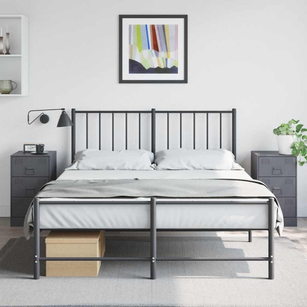 Bedside cabinets, 2 pcs., anthracite, 34.5x39x62cm, steel