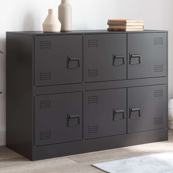 Side cabinet, black, 99x39x73cm, steel