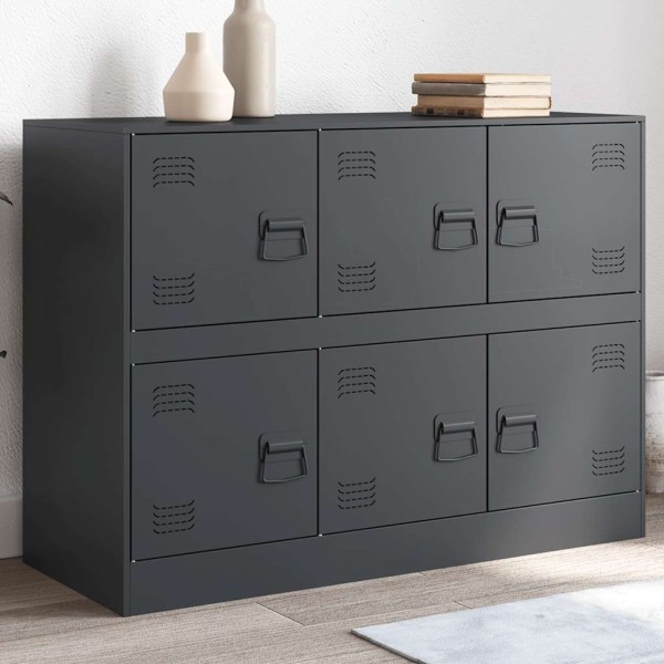 Side cabinet, anthracite color, 99x39x73cm, steel