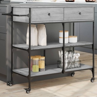 Kitchen trolley, gray oak,...