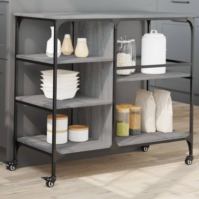Kitchen trolley, gray oak,...