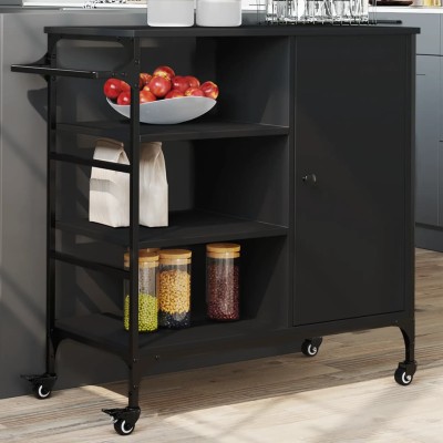 Kitchen trolley, black,...