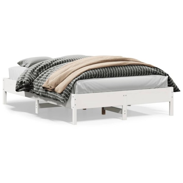 Bed frame without mattress, white, 160x200cm, solid pine