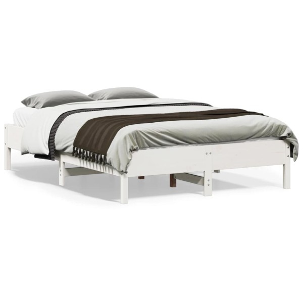 Bed frame without mattress, white, 120x190cm, solid pine