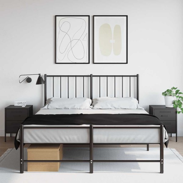 Bedside cabinets, 2 pcs., black, 36x39x50.5cm, steel