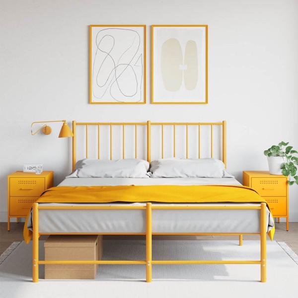 Nightstands, 2 pcs., mustard, 36x39x50.5cm, steel