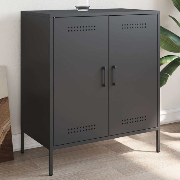 Side cabinet, black, 68x39x79cm, steel