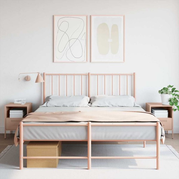 Bedside cabinets, 2 pcs., pink, 36x39x50.5cm, steel