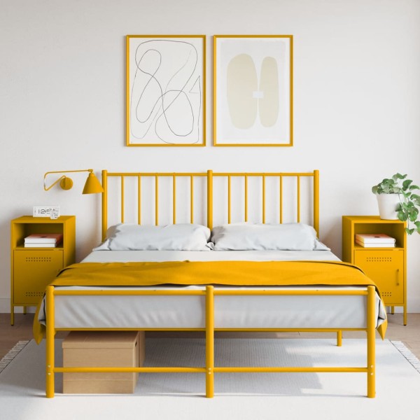 Bedside cabinets, 2 pcs., mustard, 36x39x68cm, steel
