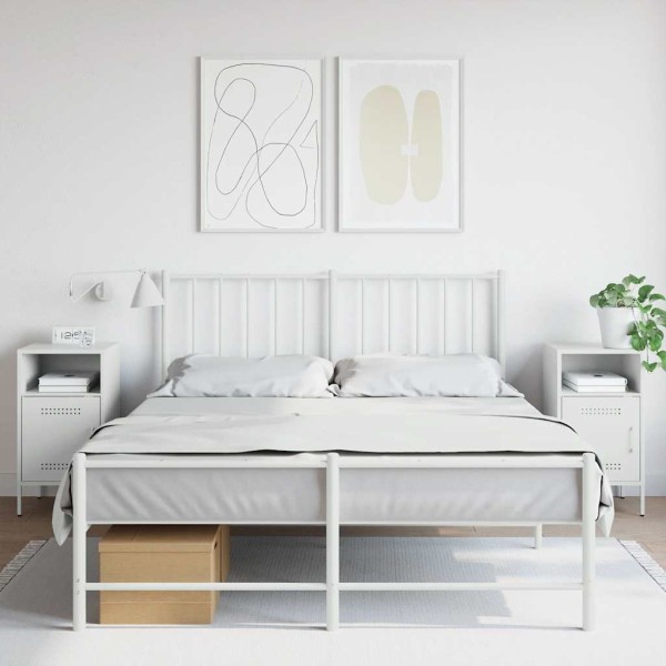 Bedside cabinets, 2 pcs., white, 36x39x68cm, steel