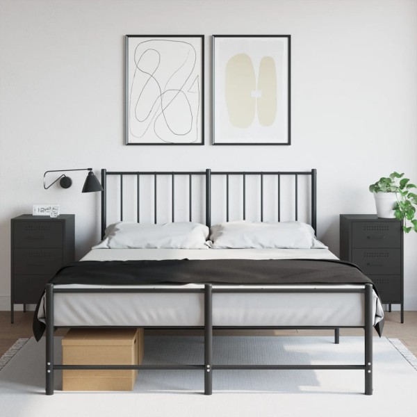 Bedside cabinets, 2 pcs., black, 36x39x68cm, steel
