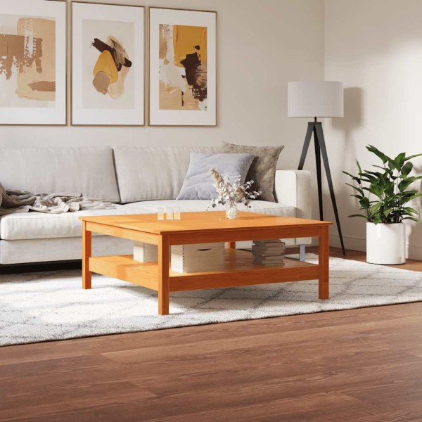 Coffee table, wax brown, 100x100x40cm, solid pine