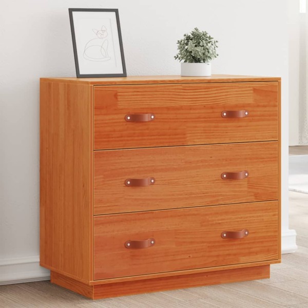 Side cabinet, wax brown, 80x40x75cm, solid pine