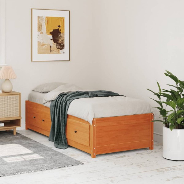 Day bed without mattress Wax Brown 75x190 cm Solid pine