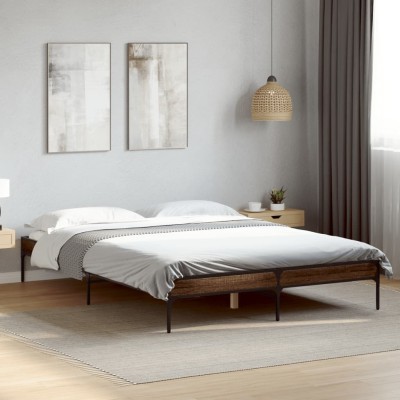 Bed frame, brown oak,...