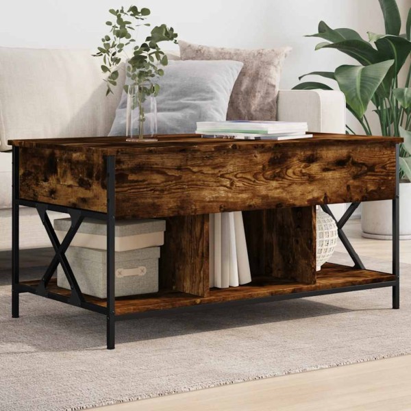 Coffee table, smoky, 100x55x50cm, processed wood/metal