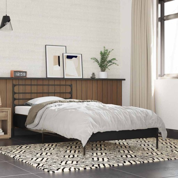Bed frame, black, 100x200cm, processed wood and metal