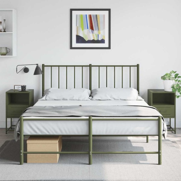 Nightstands, 2 pcs., olive, 36x39x60.5cm, steel