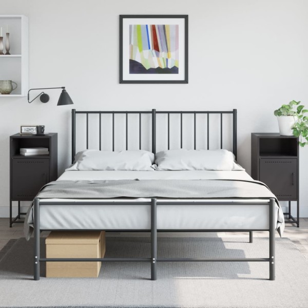 Bedside cabinets, 2 pcs., black, 36x39x78cm, steel
