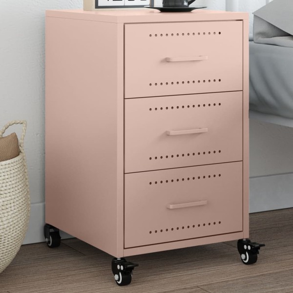 Bedside cabinet, pink, 36x39x59cm, steel