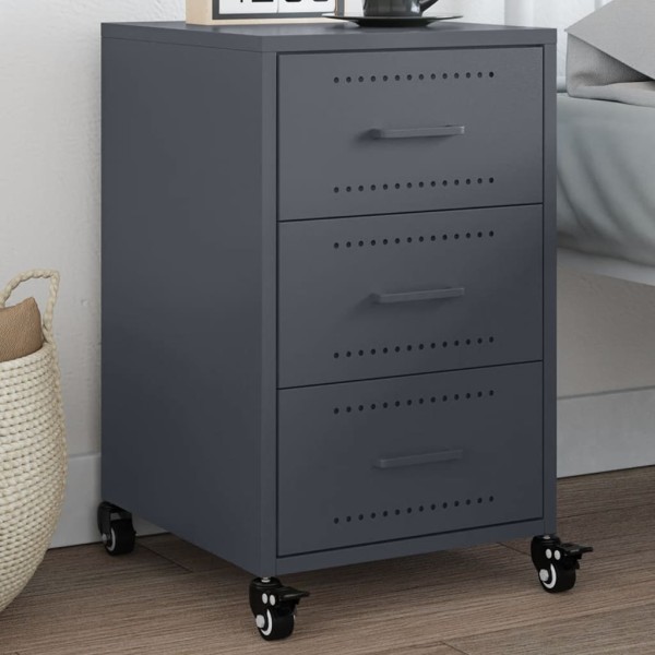 Bedside cabinet, anthracite color, 36x39x59cm, steel