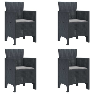 Sodo Kėdė 4 pcs Antracitas...