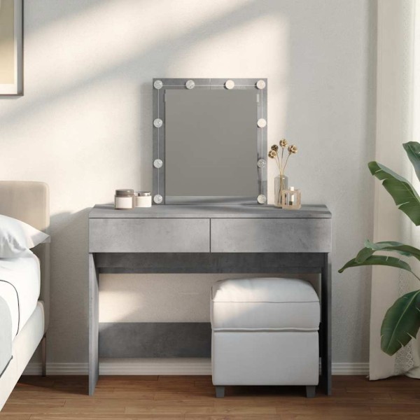Dressing table with LED, concrete gray, 100x40x130cm