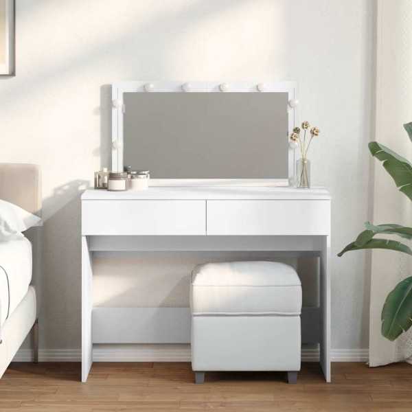 Dressing table with LED, white, 100x40x120cm