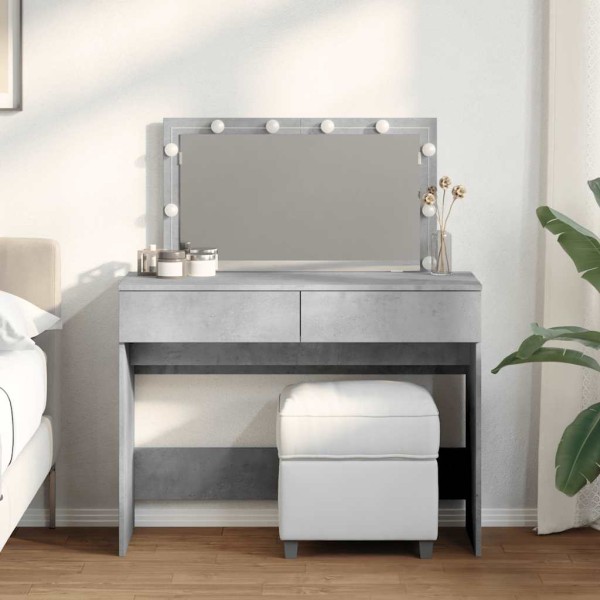 Dressing table with LED, concrete gray, 100x40x120cm