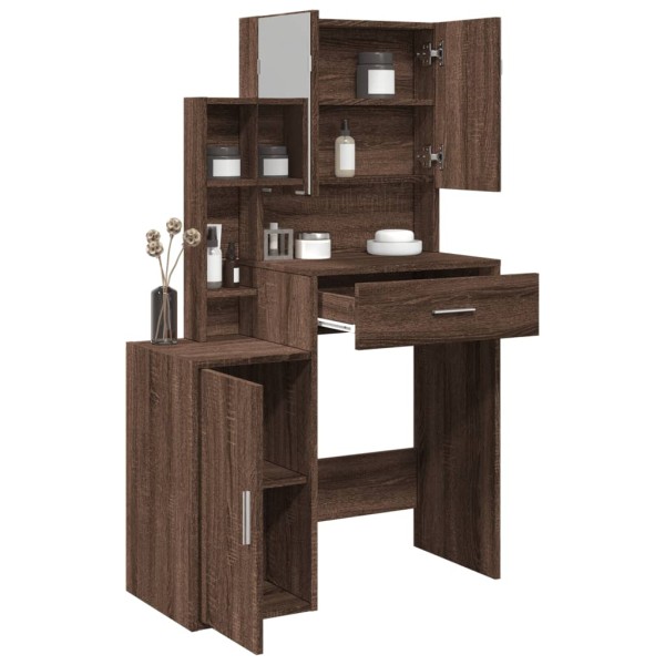 Dressing table with cabinet, brown oak, 80x35x132cm