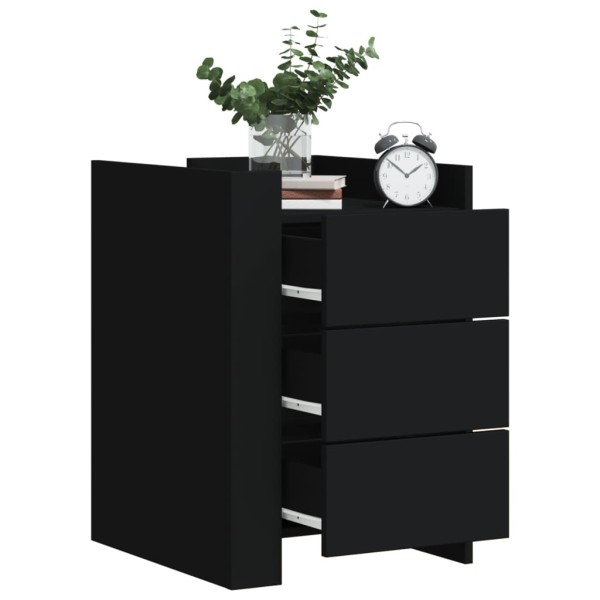 Bedside cabinet, black, 45x50x65cm, processed wood